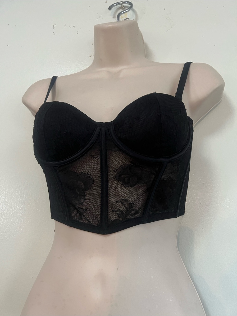 FLEUR DU MAI BOUQUET BUSTIER BLACK  TOP SIZE US 32B